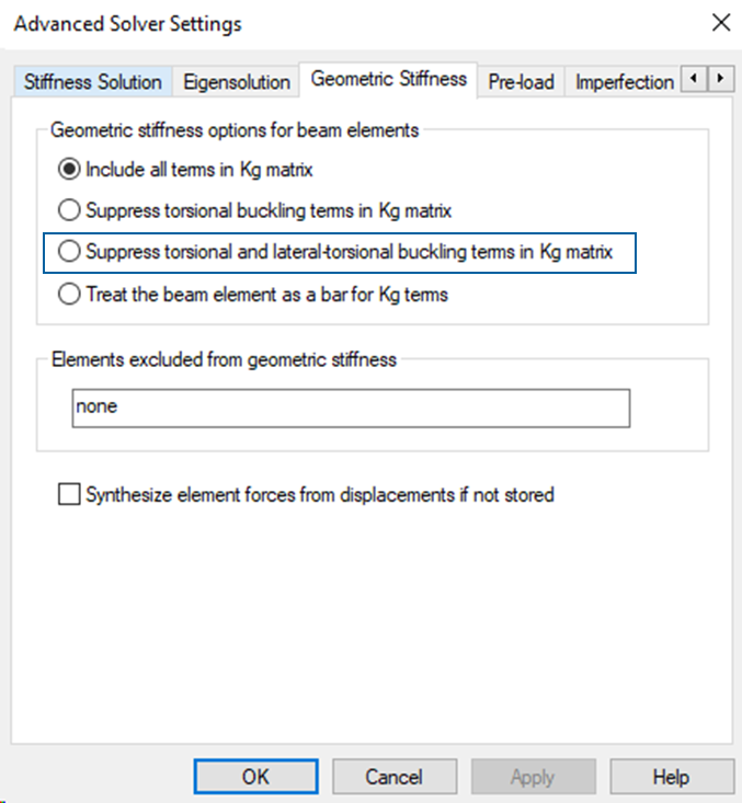 image of the advanced solver settings window