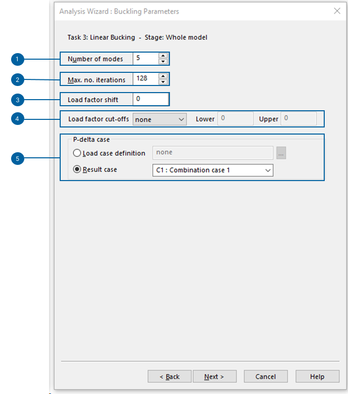 image of analysis wizard window with buckling parameters options