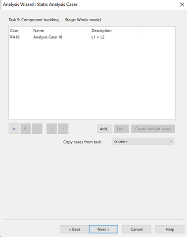 image of analysis wizard for static analysis case