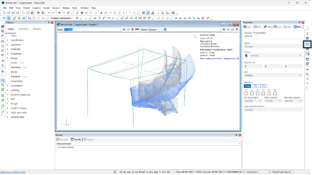 Deflected shape in design layer